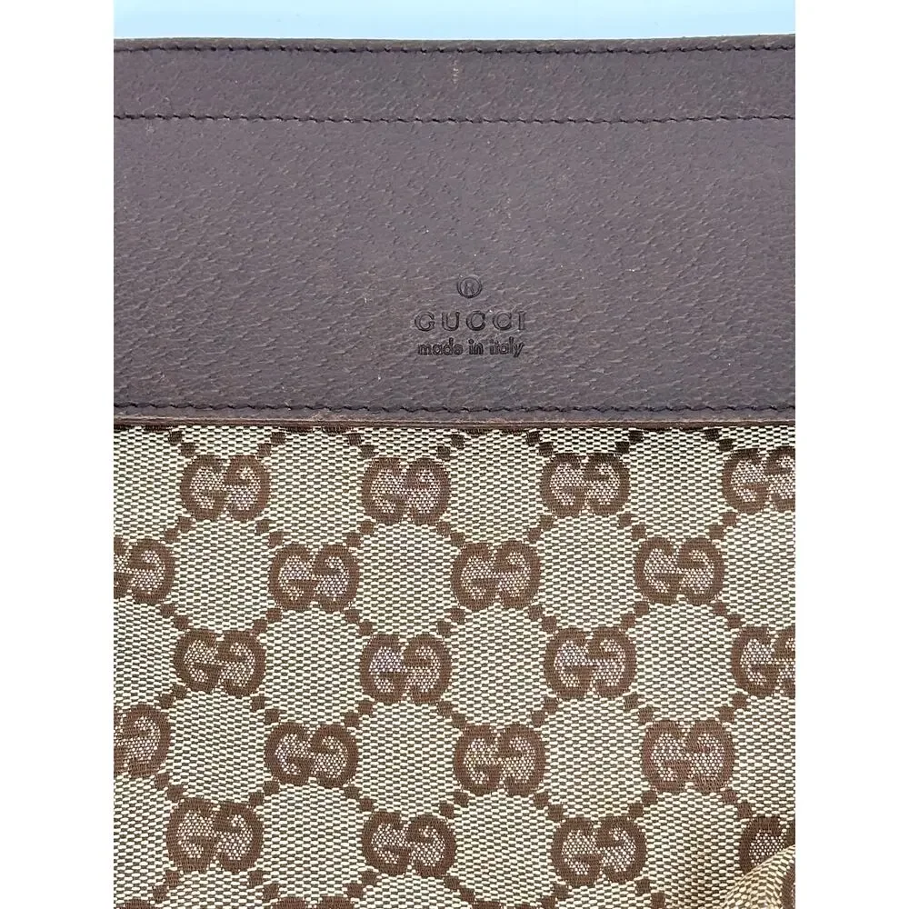 Gucci GG Canvas Belt Bag 28566 Beige Brown Canvas/Leather Made in Italy